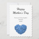 最高の母エバーブルーアジサイフローラ母の日 カード (裏面)