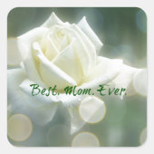 最高の母エバー引用文バラ スクエアシール (正面)