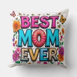 最高の母エバー引用文蝶カラフル花 クッション