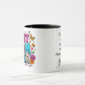 最高の母エバー引用文蝶カラフル花 マグカップ (中央)