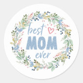 最高の母エバー植物性リース母の日 ラウンドシール (正面)