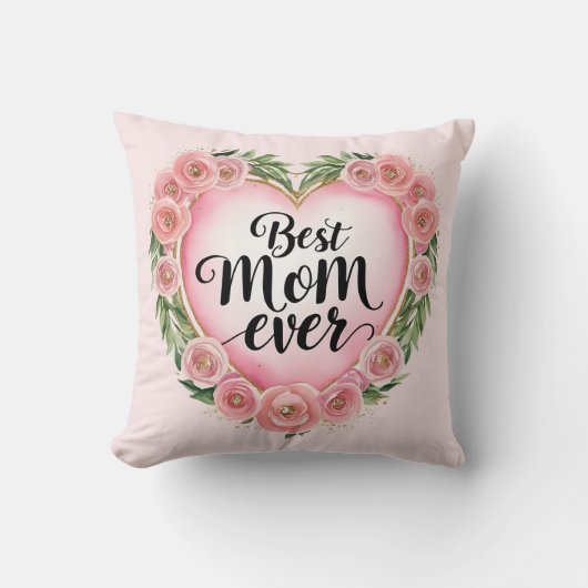 最高の母エバー装飾用クッション – ホースタイリッシュムギフト クッション (正面)
