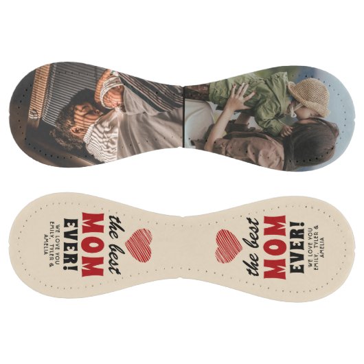 最高の母エバー赤いハート母の日2写真 ソフトボール (パネル)