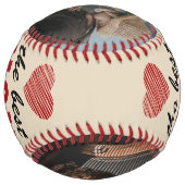 最高の母エバー赤いハート母の日2写真 ソフトボール (裏面)