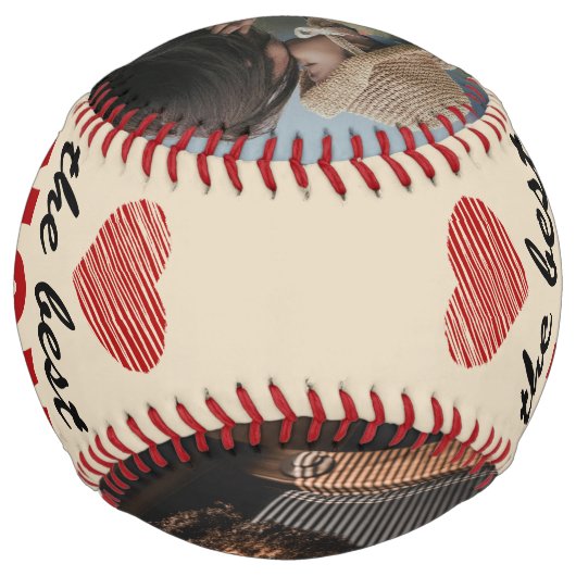 最高の母エバー赤いハート母の日2写真 ソフトボール (裏面)