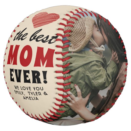 最高の母エバー赤いハート母の日2写真 ソフトボール (アングル)