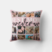 最高の母エバー赤面ピンク写真コラージュ クッション (裏面)