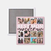 最高の母エバー赤面ピンク写真コラージュ マグネット (正面/裏面)