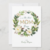 最高の母エバー金ゴールドフローラレタリング セーブザデート (正面)