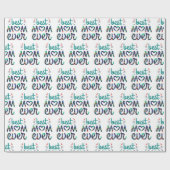 最高の母エモダンバータイポグラフィデザイン ラッピングペーパー (フラット)