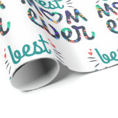 最高の母エモダンバータイポグラフィデザイン ラッピングペーパー (ロールコーナー)