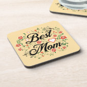 最高の母エレガントフローラデザイン コースター (左側)