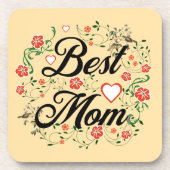 最高の母エレガントフローラデザイン コースター (正面)