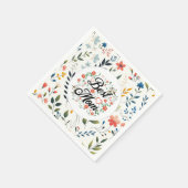 最高の母エレガントフローラデザイン スタンダードカクテルナプキン (角)