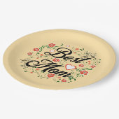 最高の母エレガントフローラデザイン ペーパープレート (アングル)