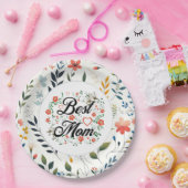 最高の母エレガントフローラデザイン ペーパープレート (パーティー)