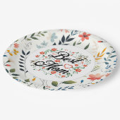 最高の母エレガントフローラデザイン ペーパープレート (アングル)