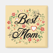 最高の母エレガントフローラデザイン マグネット (正面)