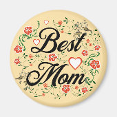 最高の母エレガントフローラデザイン マグネット (正面)