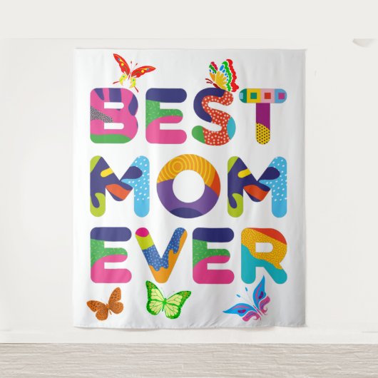 最高の母カラフル タペストリー (正面)