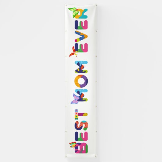 最高の母カラフル 横断幕 (縦)