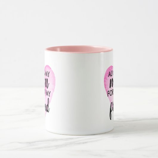 最高の母ギフト母の日ピンクのハート母 マグカップ (中央)