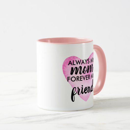最高の母ギフト母の日ピンクのハート母 マグカップ (正面右)