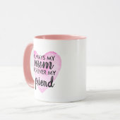 最高の母ギフト母の日ピンクのハート母 マグカップ (正面左)