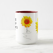 最高の母ギフト(引用文、モノグラム&名前)ひまわり花 マグカップ (中央)