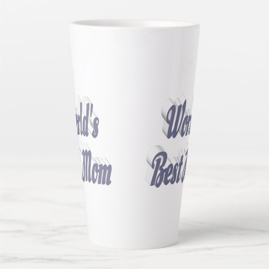 最高の母グレイ文字 カフェラテマグ (正面)