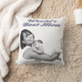 最高の母グレー写真 クッション (ブランケット)
