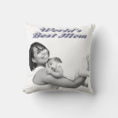 最高の母グレー写真 クッション (正面)