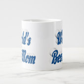 最高の母シーブルー半文字 ジャンボコーヒーマグカップ (正面)