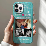 最高の母ストリングライツウッドファミリーフォトコラージュ iPhone 12ケース<br><div class="desc">最高のMom String Lights Woodカスタム Photo Collage Case.可愛いトレンディー携帯電話のケースデザインおパーソナライズされた客様の写真、名前または文字を持つ母親のためのカスタム。母のための完璧な誕生日または記念日DIY写真の贈り物。</div>