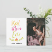 最高の母タイポグラフィ母の日カスタム シーズンカード (スタンド正面)