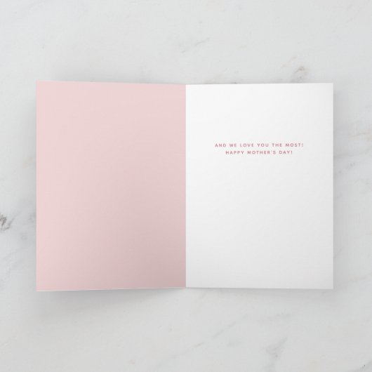 最高の母トレンディーはっきりしたピンクマザーズデイカード カード (内部)