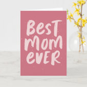 最高の母トレンディーはっきりしたピンクマザーズデイカード カード (黄色い花)