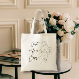 最高の母トレンディー1行素敵な妊娠トップ トートバッグ