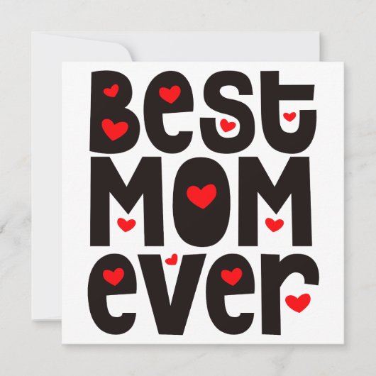 最高の母ハートのみことわざ黒赤白 カード (正面)