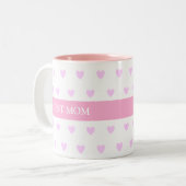 最高の母ハートオン白 ツートーンマグカップ (正面左)