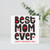 最高の母ハート母の日レッド白黒 カード (スタンド正面)