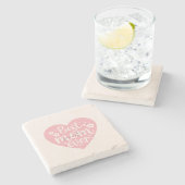 最高の母ハート ストーンコースター (横)