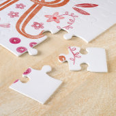 最高の母パーソナライズされた水色 ジグソーパズル (側面)