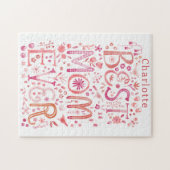 最高の母パーソナライズされた水色 ジグソーパズル (横)