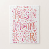 最高の母パーソナライズされた水色 ジグソーパズル (縦)