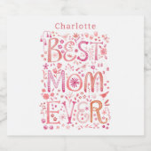 最高の母パーソナライズされた水色 スパークリングワインラベル (シングルラベル)