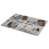 最高の母パーソナライズされた4写真コラージュ カッティングボード (角)