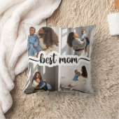最高の母パーソナライズされた4写真コラージュ クッション (ブランケット)