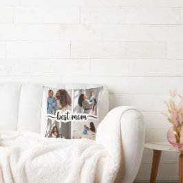 最高の母パーソナライズされた4写真コラージュ クッション