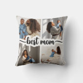 最高の母パーソナライズされた4写真コラージュ クッション (裏面)